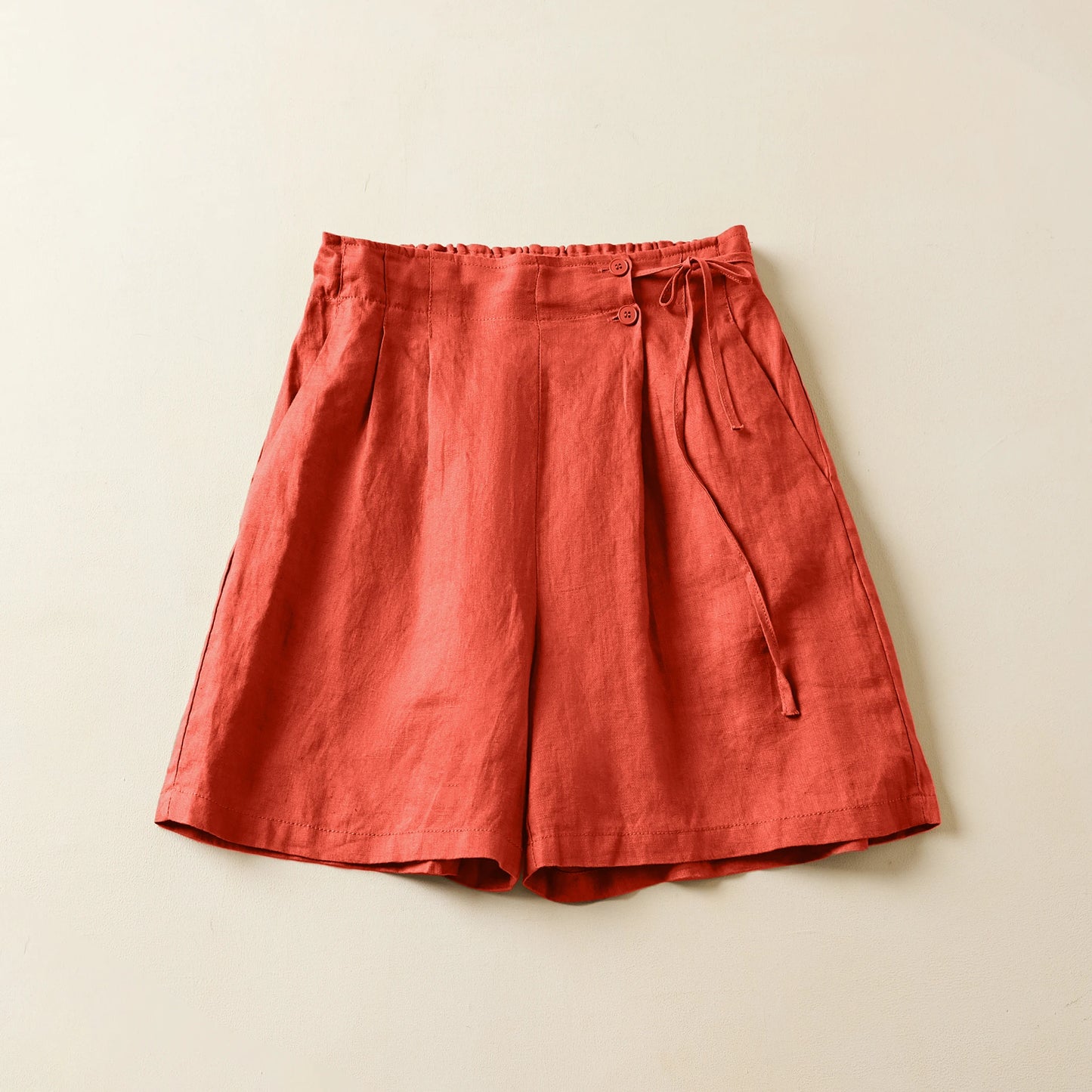 Women's: Cotton Linen Vintage Style Casual Short Pants in Solid Colors with Loose Comfortable Fit