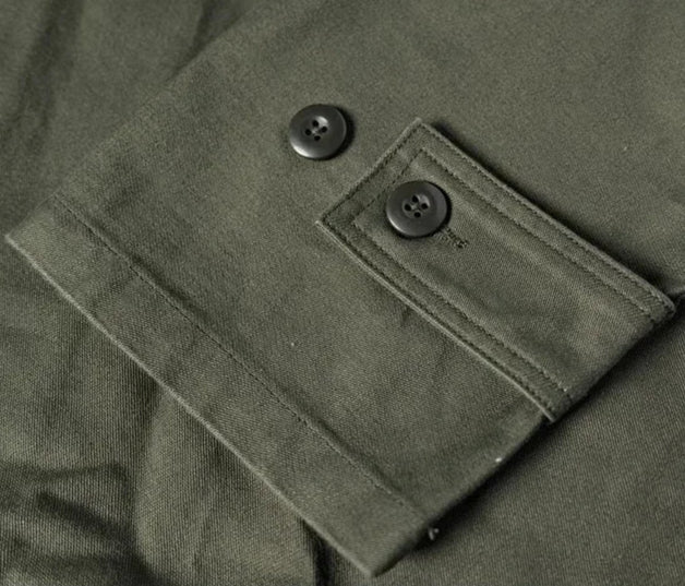 Men’s: Vintage 1963 2nd Pattern OG-107 Style U.S. Military Sateen Fatigue Long Sleeve Shirt Olive Green Shirt