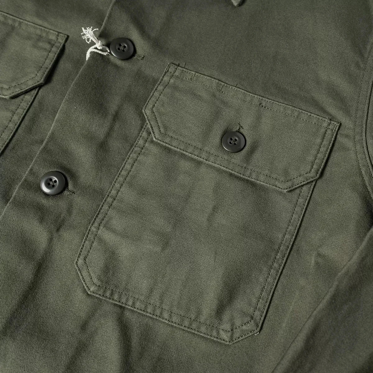 Men’s: Vintage 1963 2nd Pattern OG-107 Style U.S. Military Sateen Fatigue Long Sleeve Shirt Olive Green Shirt