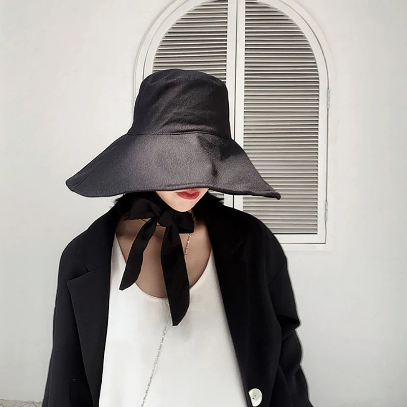 Women's: Cotton Linen Japan and South Korea Style Big Brim Foldable Travel Sun Hat