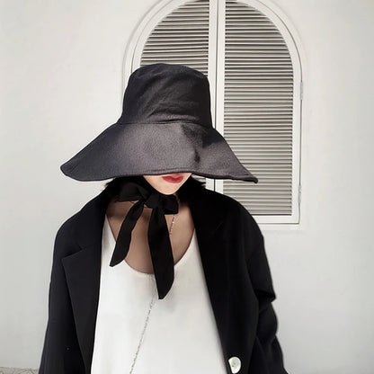 Women's: Cotton Linen Japan and South Korea Style Big Brim Foldable Travel Sun Hat
