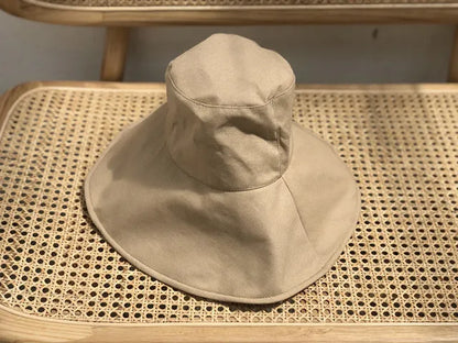 Women's: Cotton Linen Japan and South Korea Style Big Brim Foldable Travel Sun Hat