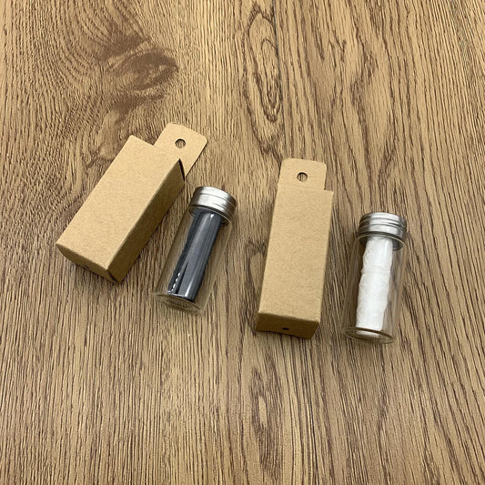 零浪費：純素牙線，附可填充玻璃支架 - 竹炭生態口腔護理牙線