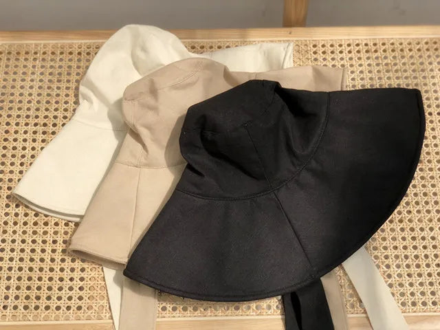 Women's: Cotton Linen Japan and South Korea Style Big Brim Foldable Travel Sun Hat