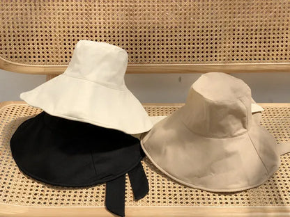 Women's: Cotton Linen Japan and South Korea Style Big Brim Foldable Travel Sun Hat