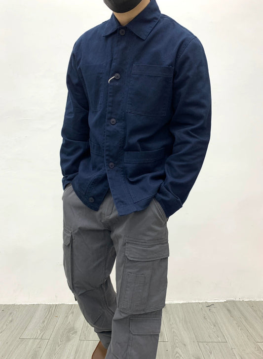 Men's: 100% Cotton Vintage Style American Workwear Coat - Classic Multi Pockets Jackets for Spring Autumn Fall Outerwear