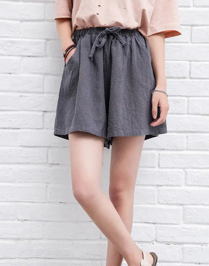 Women’s: Cotton Linen High Waist Shorts, Summer Casual & Sports Female S-3XL