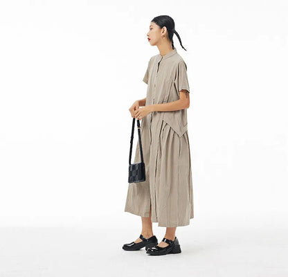 Women’s: Korean Style & Streetwear Long loose Fit Thin Cotton & Linen Dress