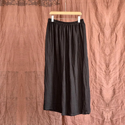 Women’s: Linen Patchwork Loose Fit Skirt for Spring, Autumn, & Summer