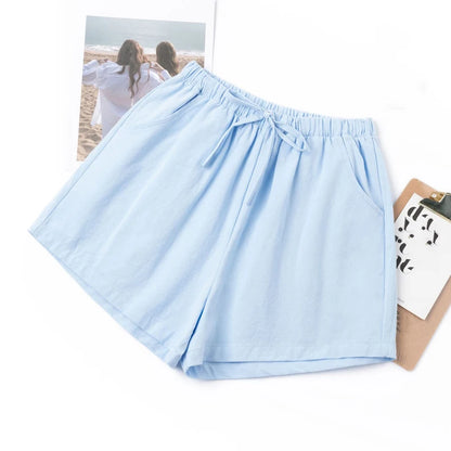 Women’s: Cotton Linen High Waist Shorts, Summer Casual & Sports Female S-3XL