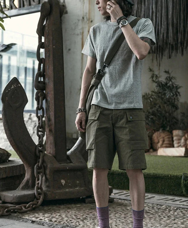 Men’s: Vintage Style Heavyweight Cotton Seamless Tubular T-Shirt Summer Plain Basic Tee Shirts