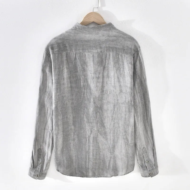 Men's: 100% Linen High Quality Vintage Style Wrinkled Soft Breathable Slim Fit Shirts