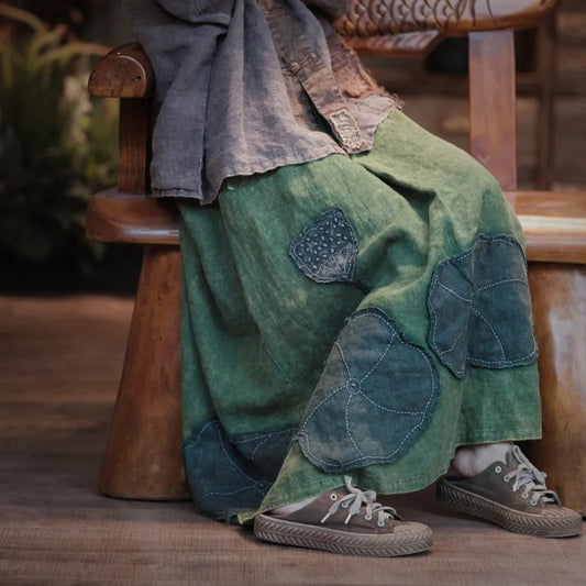 Women's: Retro Style High Quality Cotton Linen Long Skirt - Boho/Indie/Hippie