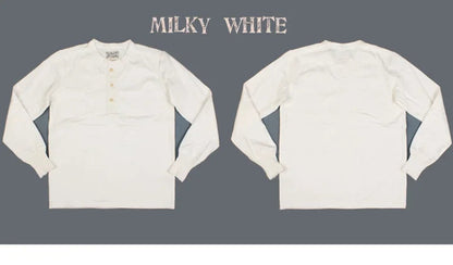 Men’s: Vintage Style 350g Heavyweight Long Sleeve Henley Base Layer Plain