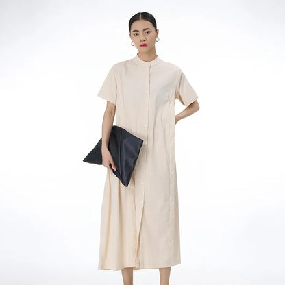 Women’s: Korean Style & Streetwear Long loose Fit Thin Cotton & Linen Dress