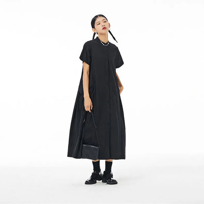 Women’s: Korean Style & Streetwear Long loose Fit Thin Cotton & Linen Dress