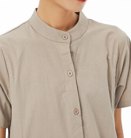 Women’s: Korean Style & Streetwear Long loose Fit Thin Cotton & Linen Dress