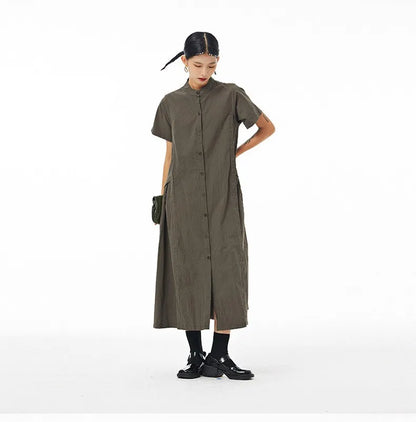 Women’s: Korean Style & Streetwear Long loose Fit Thin Cotton & Linen Dress