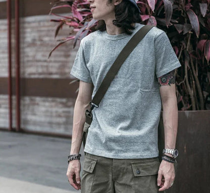 Men’s: Vintage Style Heavyweight Cotton Seamless Tubular T-Shirt Summer Plain Basic Tee Shirts