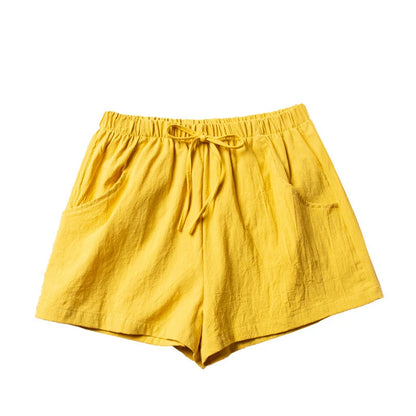 Women’s: Cotton Linen High Waist Shorts, Summer Casual & Sports Female S-3XL