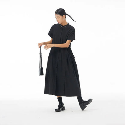 Women’s: Korean Style & Streetwear Long loose Fit Thin Cotton & Linen Dress