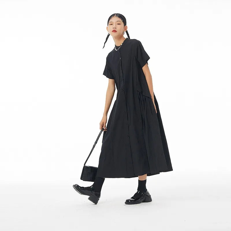 Women’s: Korean Style & Streetwear Long loose Fit Thin Cotton & Linen Dress