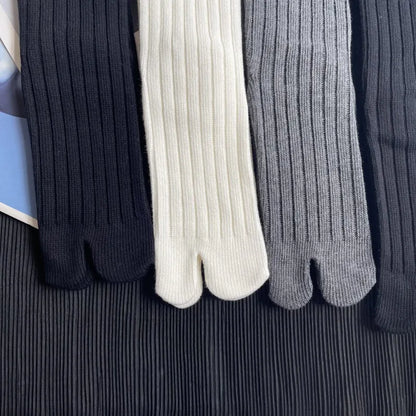 Women’s: Cotton Japanese Tabi Socks Thick Thread Needles Two Toe Spring, Autumn, Winter Warm Socks