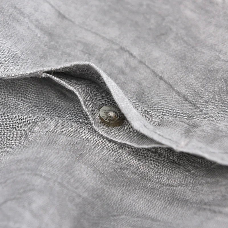 Men's: 100% Linen High Quality Vintage Style Wrinkled Soft Breathable Slim Fit Shirts