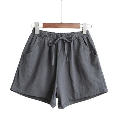 Women’s: Cotton Linen High Waist Shorts, Summer Casual & Sports Female S-3XL