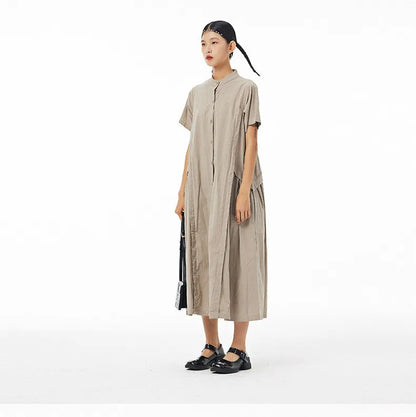Women’s: Korean Style & Streetwear Long loose Fit Thin Cotton & Linen Dress
