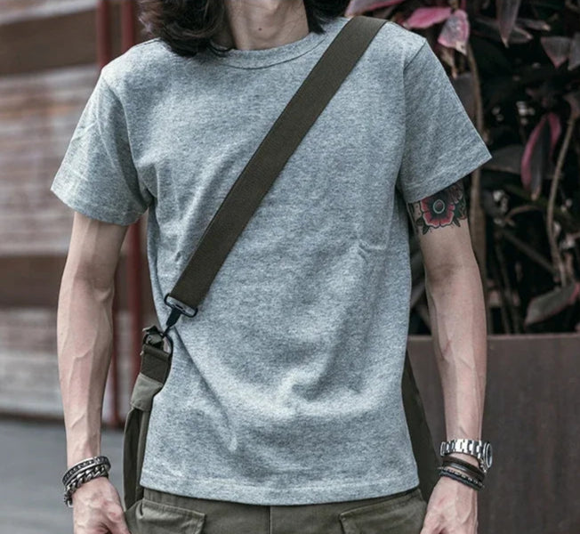 Men’s: Vintage Style Heavyweight Cotton Seamless Tubular T-Shirt Summer Plain Basic Tee Shirts