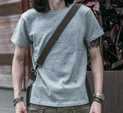 Men’s: Vintage Style Heavyweight Cotton Seamless Tubular T-Shirt Summer Plain Basic Tee Shirts