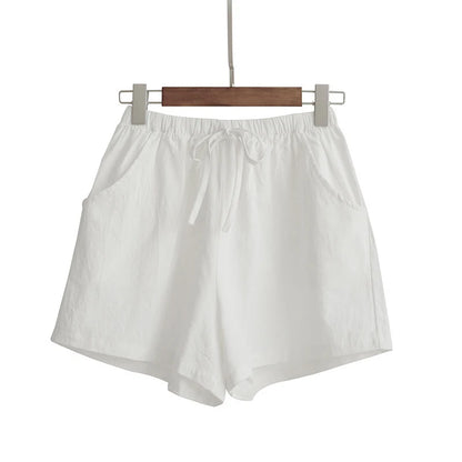 Women’s: Cotton Linen High Waist Shorts, Summer Casual & Sports Female S-3XL