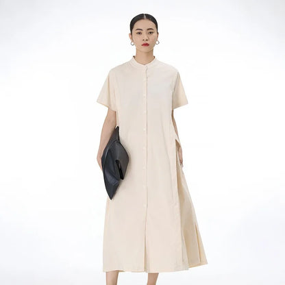 Women’s: Korean Style & Streetwear Long loose Fit Thin Cotton & Linen Dress