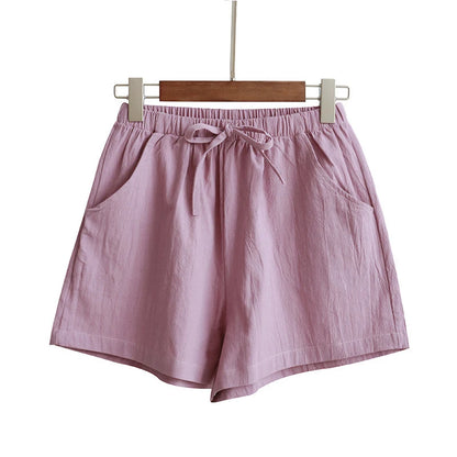 Women’s: Cotton Linen High Waist Shorts, Summer Casual & Sports Female S-3XL